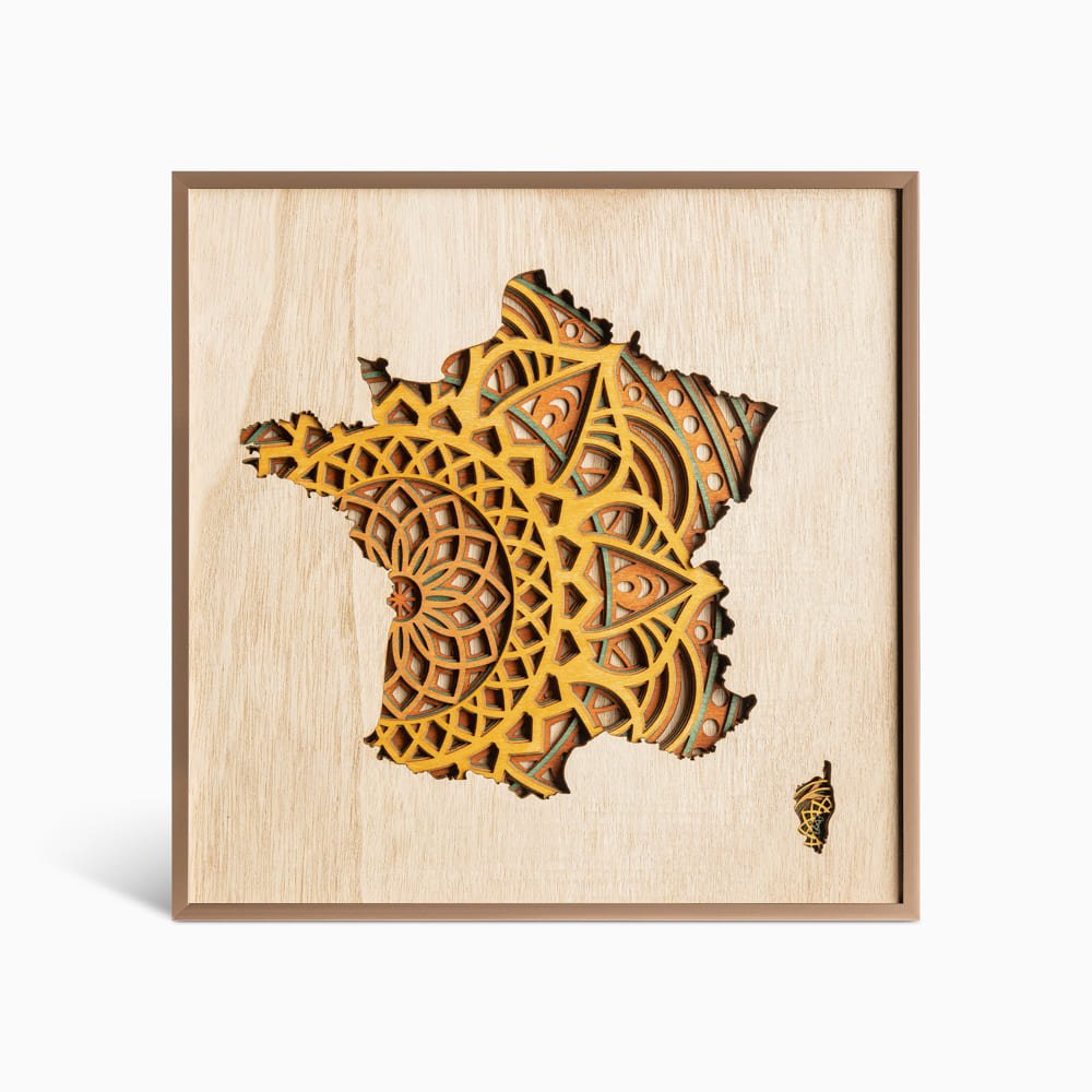 Magnetpuzzle „Frankreich“ Aus Holz – 36x36 Cm, Mit Departements-Karte – FSC-zertifiziert & Lehrreich
